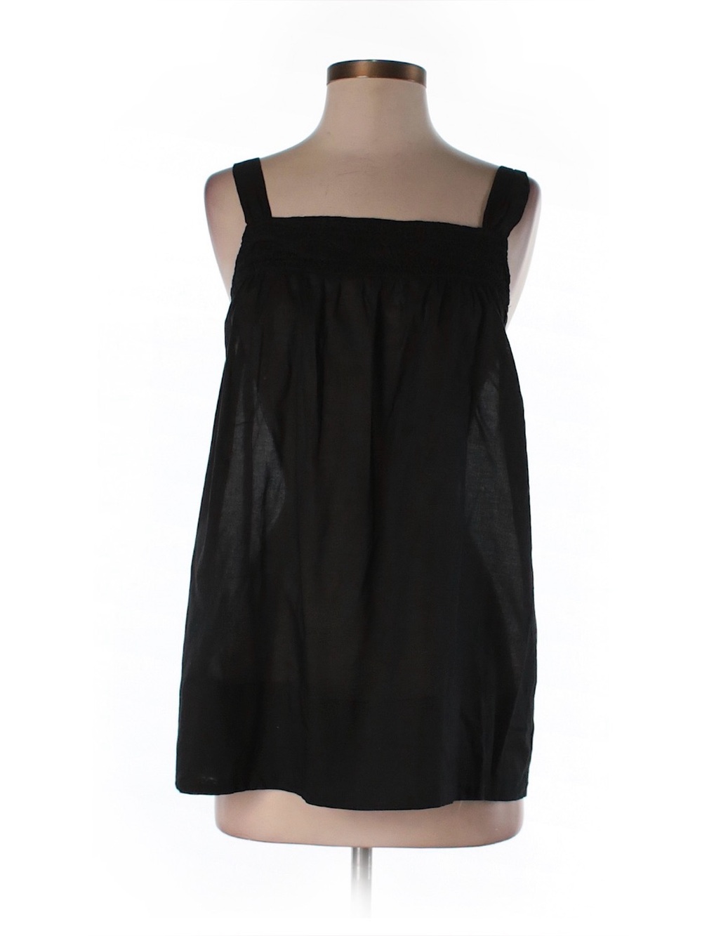 Vince Black Sheer Smocked Camisole